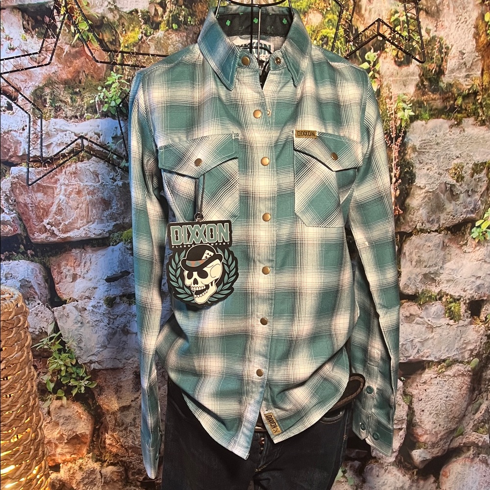 👚 DIXXON “Russell” St Patty’s Day Button-Down Shirt — Teal Plaid — Sz Small / J